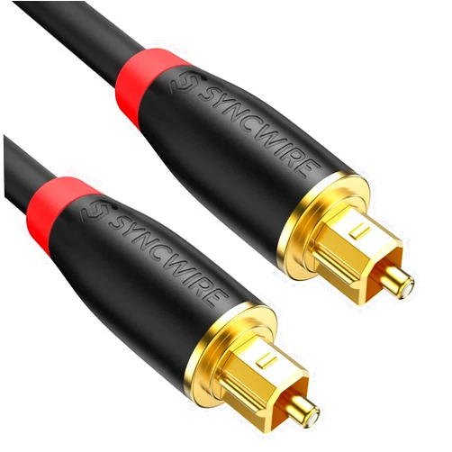 Syncwire Digital Optical Audio Cable (10 Feet) - [24K Gold-Plated, Ultra-Durable] Fiber Optic Toslink Male to Male Cord Optical Cables for Home Theater, Sound Bar, TV, PS4, Xbox, Playstation & More