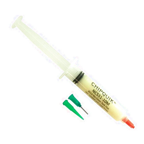 Chip Quik NC551-10M ROL0 No-Clean Tack Flux in 10cc/10g Luer Lock Manual Syringe w/tips