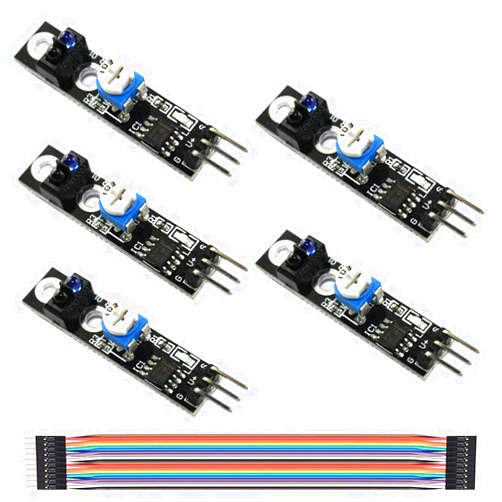 DAOKI 5Pcs Tracing Sensor Module KY-033 Line Tracking Sensor Infrared Obstacle Avoidance Detection Sensor One Channel 3 Pin for Arduino
