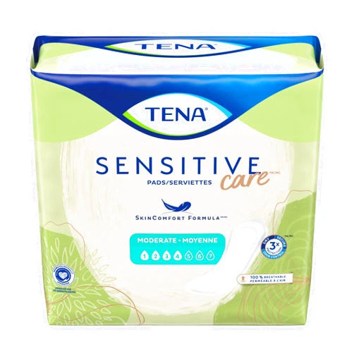 TENA Sensitive Care Moderate Bladder Leakage Pad for Women, Moderate Absorbency, Regular Length, 120 Total 6 Packs