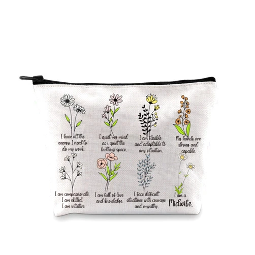 GJTIM Midwife Gift Certified Midwife Thank You Gift Doula Gift Zipper Pouch Labor and Delivery Nurse Makeup Bag