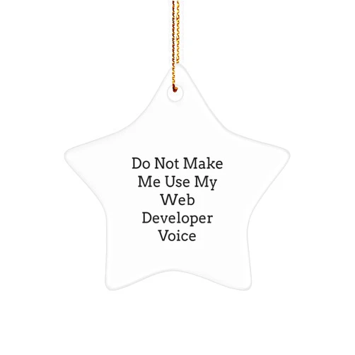 GIFTVILLE & SURPRISE Funny Web Developer Gifts from Family - Star Ornament Christmas Unique Presents for Him, Funny Quotes for Web Developers, Star Shaped Decoration