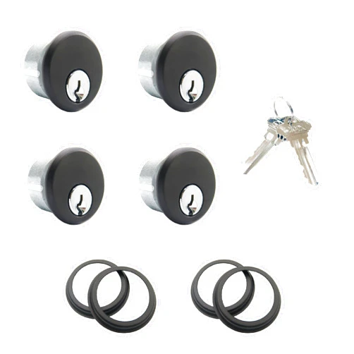 elox Storefront Zinc Mortise Keyed Cylinders for Adams Rite Commercial Storefront Door Lock 4pcs KA Packed in DU Finish (KA1)
