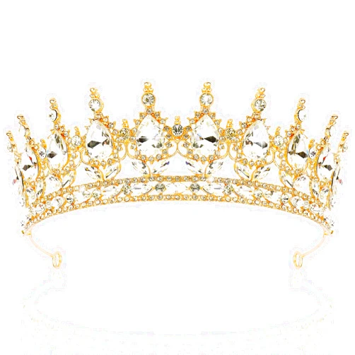TOBATOBA Gold Crown Gold Tiara for Women - Crystal Wedding Tiara for Bride, Queen, Princess, Quinceanera, Headpiece for Birthday, Prom, Pageant, Halloween, Cosplay