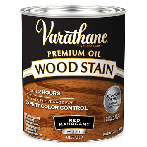 Varathane 211724H Premium Wood Stain, Quart, Red Mahogany
