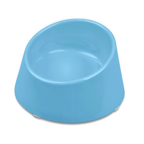 Van Ness Pets EcoWare Raised, No Tip, High Back Whisker-Friendly Cat Bowl, 8 OZ, Gray, ECW250, Blue
