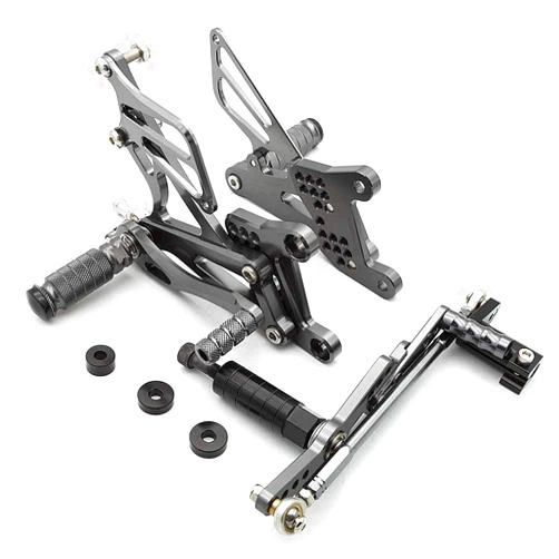 Krace Front Motorcycle Rearsets Footpegs Foot Pegs Rear Set Footrests Brake Shift Pedals Fully Adjustable Foot Boards Fit For Yamaha YZF R1 2007-2008