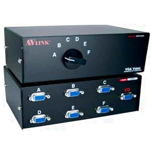 QVS CA298-6S 6-Port HD15 VGA SXGA Premium Manual Switch