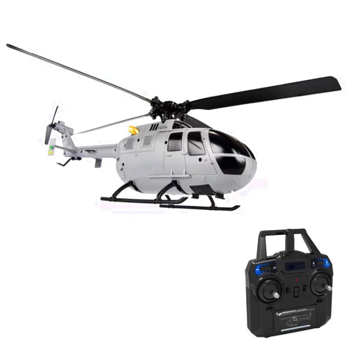 GoolRC C186 Remote Control Helicopter Remote Control Drone Single Propeller Without Ailerons 6-axis Gyro Stabilization Remote Control Airplane Altitude Hold Girls Adults Gray