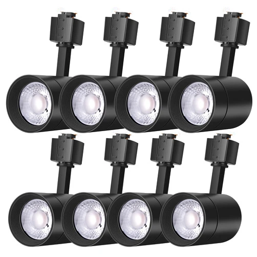 Anbujude 8 Pack Dimmable 12W LED Track Lighting Heads, Compatible with J Type Track Lighting System for Home and Commercial Lighting, Black Track Lighting with 24° Beam Angle, 3000K Soft White, CRI90