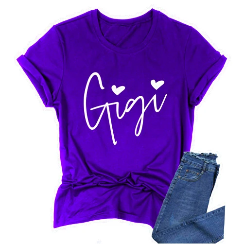 BABEGO Womens Gigi Heart Shirts for Grandma Cute Funny T-Shirts Graphic Tees Short Sleeve Tops