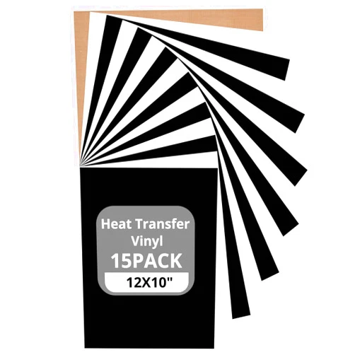 YRYM HT Heat Transfer Vinyl - Iron on Vinyl for T Shirts, 15pack HTV Vinyl for Cricut, Easy Cut & Weed & Transfer (12