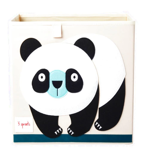 3 Sprouts Toy Storage Organizer: Toy Box Cube Organizer for Playroom, Nursery - Foldable Storage Bin - Panda