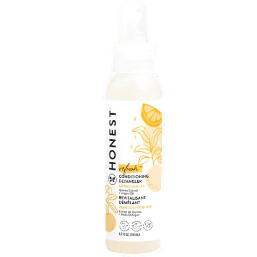 The Honest Company Conditioning Hair Detangler | Leave-in Conditioner + Fortifying Spray | Tear-free, Cruelty-Free, Hypoallergenic | Citrus Vanilla Refresh, 4 fl oz