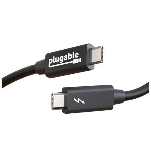 Plugable Windows Transfer Cable 6.6ft (2m), Thunderbolt 10Gbps, Bundled with Bravura Software for Windows PC to PC Migration - Unlimited Uses. Works Between Thunderbolt, USB4 PCs