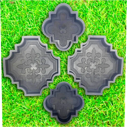 BETONEX 4 pcs Beautiful Plastic Form Big Pathmaker Concrete Molds Cement Molds for Concrete Mold - Plastic Brick Mold Concrete Molds Forms Stone Paver Mold - Cement Stepping Stone Mold Concrete Form