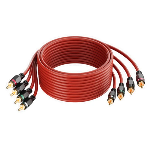 Adoreen 4-Chanel RCA Audio Cable 20 Ft, Oxygen Free Copper Male to Male Twisted Pair RCA Interconnect Cable with Noise Reduction, Gold-Plated Series Car Stereo Power Sports & Marine Connector Cable