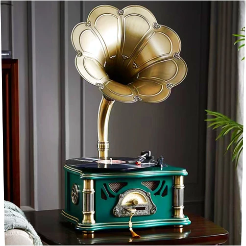 HZLSBL Vintage Gramophone with Bluetooth Input Vintage Record Players Retro Gramophone Turntables for 7