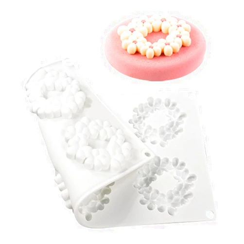 Mostsom 6-Cavity Flower Shape 3D Silicone Mold for Baking Cakes Mousse Dessert Pastry Mold Cake Decoration Cheesecake Ice Cream Mould (Cloud Flower M_11.84 X7 X0.32 inch)