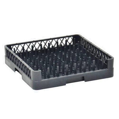 Vollrath Traex Black Plastic Tray and Plate Open End Dishwashing Rack - 19 3/4