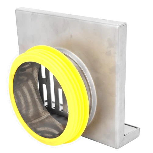 Mokernali Floor Drain, Corner Stainless Steel Side Drain Floor Balcony Drain for Wall, L-Shaped Drainage, Bathroom Floor Drain for Home Bathroom Kitchen, 3.46In 110 Pipe Installation Diameter