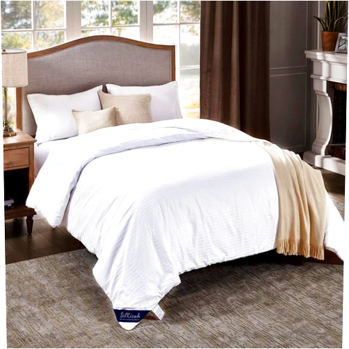 SilKicah Mulberry Silk Comforter Queen Size for All Season, 100% Natural Long Strand Silk Filled Comforter, Pure Silk Quilt Blanket Duvet Breathable Lightweight(86