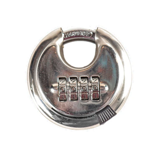 ROYABOLT 4 Digit Combination Lock Disc Padlock | Royabolt | 70mm | Outdoor Combo Lock for Outdoor Gate Sheds, Storage Unit, Garage, Fence, Gym Locker | Padlock Combination
