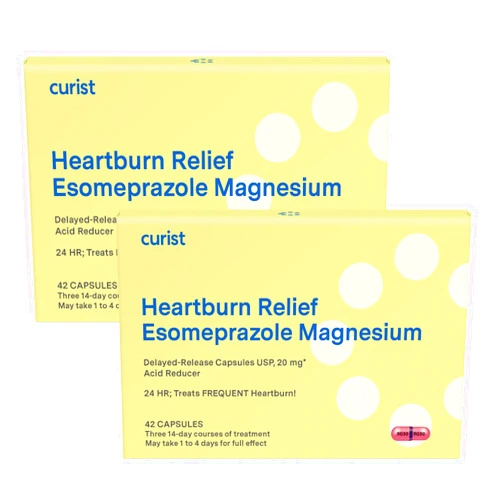 Curist Esomeprazole 20mg Capsules Delayed-Release - Acid Reflux Medicine for Heartburn Relief - 2 Pack - 84 Count Capsules 42 Count (Pack of 2)
