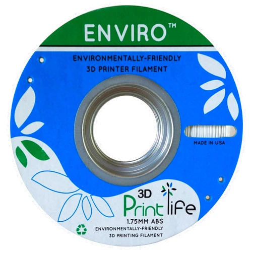 3D Printlife Enviro Eco-Friendly ABS 1.75mm White 3D Printer Filament, Dimensional Accuracy < +/- 0.05 mm