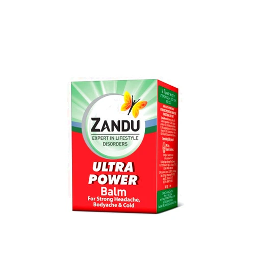 Zandu 4 x Zandu Balm Ultra Power Balm Multipurpose Solution for Strong Headache Body Ache and Cold 8ml