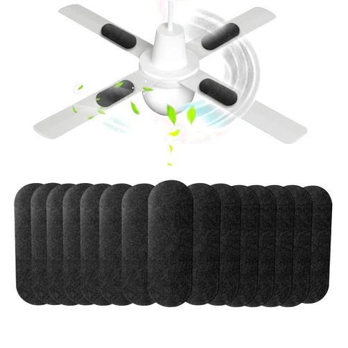 AesoKone 15 Pack Ceiling Fan Filters for Blades, Air Filters with Activated Charcoal, Universal Ceiling Fan Air Purifiers for Common Household Contaminants