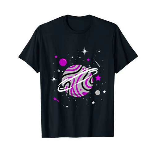 Asexual Outer Space Planet Asexual Space Planet Ace Pride T-Shirt