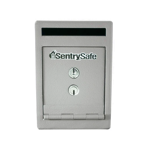 SentrySafe Depository Safe with Dual Key Lock, Steel Drop Slot Safe for Offices and Businesses, Stores Cash, Money, 0.23 Cubic Feet, 8.5 x 6 x 12.3 Inches, UC-025K