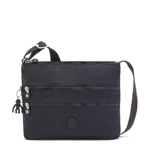 Kipling womens WomenÂ’s Alvar Bag, Super Light, Durable Messenger Bag, Nylon Shoulder Crossbody Bag, Black Noir, Medium US