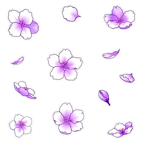 SMJ Designs Falling Purple Sakura Cherry Blossom Sticker Vinyl Waterproof Sticker Decal Car Laptop Wall Window Bumper Sticker 5