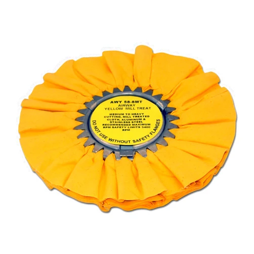 Zephyr Products AWY 58-8 MT Yellow Airway Mill Treat Buffing Wheel