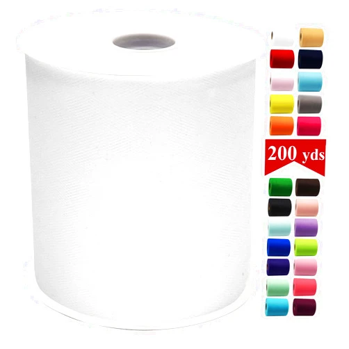 IONTACH White Tulle Fabric Rolls 6 Inch by 200 Yards (600 feet) Fabric Spool Tulle Ribbon for DIY White Tutu Bow Baby Shower Birthday Party Wedding Christmas Decorations Craft Supplies
