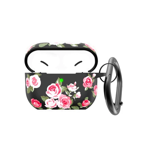 AGAOSH for Airpods Pro 2nd/1st Generation Case Cover with Keychain,Cute Rose Flower Print Soft Silicone Skin Cover Protective Case for New Apple Airpods Pro Gen 2 Case 2022 [Front LED Visible]