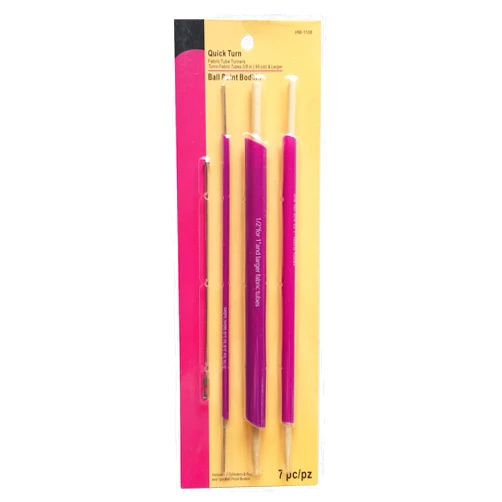 HONEYSEW Fabric Tube Turners Set,3 Count, Assorted Sizes Tube Turners,and 1 Ball Point Bodkin Drawstring Threader for Sewing DIY Tool