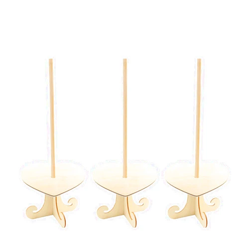Samanter Wooden Donut Display Doughnuts Stands Tower Wood Donut Stand Holder for Birthday Wedding Party Cake Decor 3Pack Heart