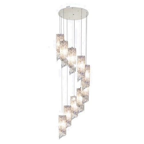 IumLeap 10-Head Staircase Manor Villa Luxury Chandelier Long Manor Villa Luxury Chandelier Crystal Ceiling Light Ball Pendant Light Shade Apply for Stairs,Hallway,Living Room,Duplex Buildi(Silver)