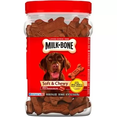 Milk-Bone Soft and Chewy Beef and Filet Mignon Recipe Dog Snacks, 25 oz