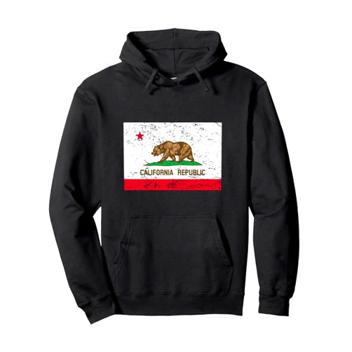 California Souvenir Tees Cali Gifts Men Women Vintage Retro California State Flag Stuff Distressed Cali Pullover Hoodie