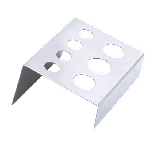 WEISUO Tattoo Ink Cup Holder - 7 Holes Stainless Steel Tattoo Ink Cap Holder Stand Tattoo Pigment Cup Cap Holder Stand for Permanent Makeup Accessories Tattoo Supplies, silver, 7*5.5cm,2-4cm