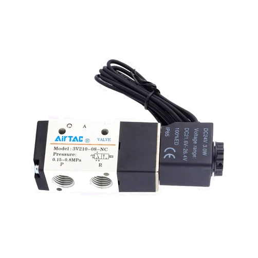 Perdnmkg Outline solenoid valve 3V210-08NC normally closed DC24V air valve reversing valve 3V310-10(3V210 06 NCAI normally closed type)
