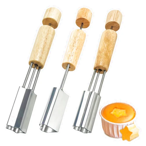 AIHSUMC Cupcake Corer, 3 Pcs Plunger Cutter Pastry Corer, Digging Holes Tools Muffin Cake Filling Tool Mini Cupcake Hole Punch for DIY Baking Filling and Decorating, Flower, Star, Heart