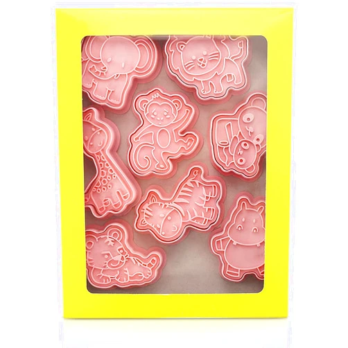 HERCHR 8PCS Animal Cookie Cutters with Plunger Stamps Set, 3D Animal Shape Cookie Cutters Animal Cookie Cutter Set Animal Cookie Cutters Shapes
