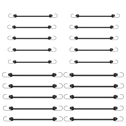 ZHOUBIN 20-pack Bungee Cords, include 10 packs of black 6 inch Black Bungee Cords with Hooks and 10 Packs of Black15 Inch Bungee Cords with Metal Hooks