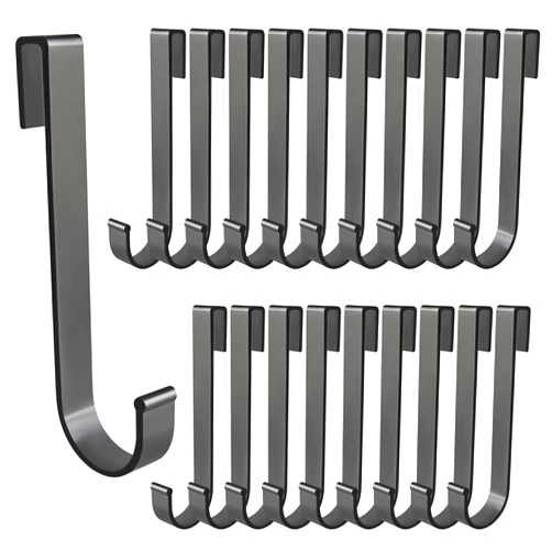 UVKDEENK 20 pcs J Grid Wall Picture Hooks, Hanging Sink Grid Hooks, Pot Racks Aluminum Hooks for Retail, Displaying Photos, Art Exhibits, Paintings, Convenience Stores(black)