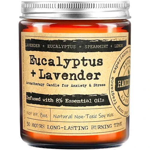 KOTKAS Aromatherapy Candles Lavender Eucalyptus Scented - 8oz Calming Candles for Home Scented Women Candles Gifts Ideal for Relaxation Stress Relief Soothing Anxiety Yoga Meditation Spa Healing Sleep Bath